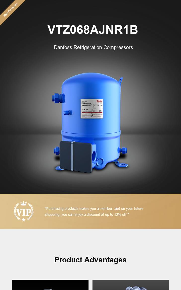 Danfoss Compressor VTZ068AJNR1B, technical parameters pdf, structure diagram
